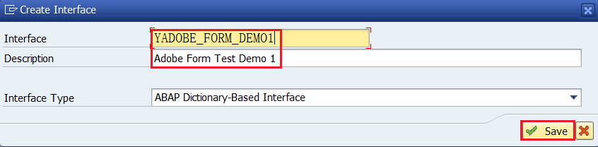 2.维护Adobe Form 描述与接口类型